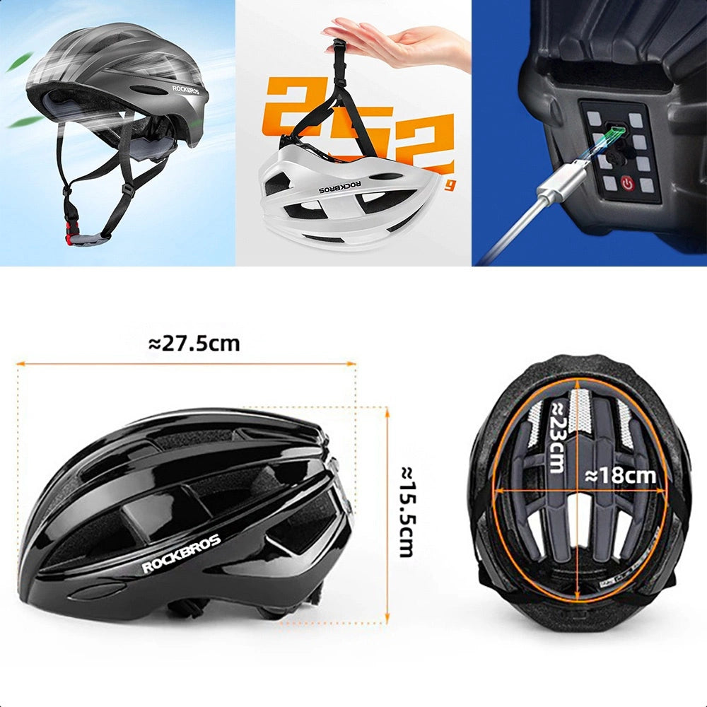 Rockbros ZK-013TI cykelhjelm universel størrelse 55-60 cm - Grå