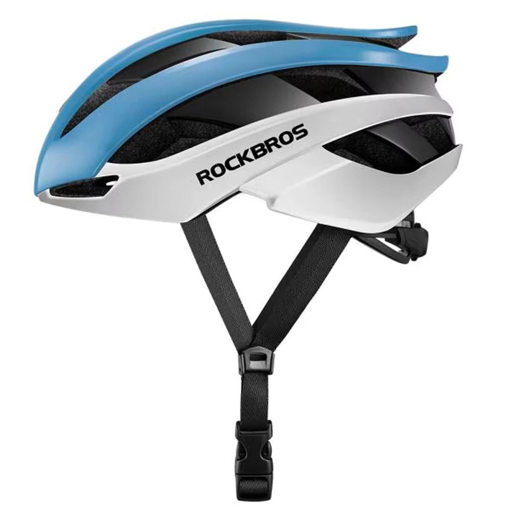 Rockbros cykelhjelm 10110004003 størrelse L - blå og hvid