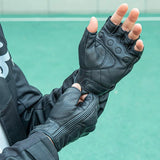 Rockbros 16220006004 XL læderhandsker til motorcykler - sort