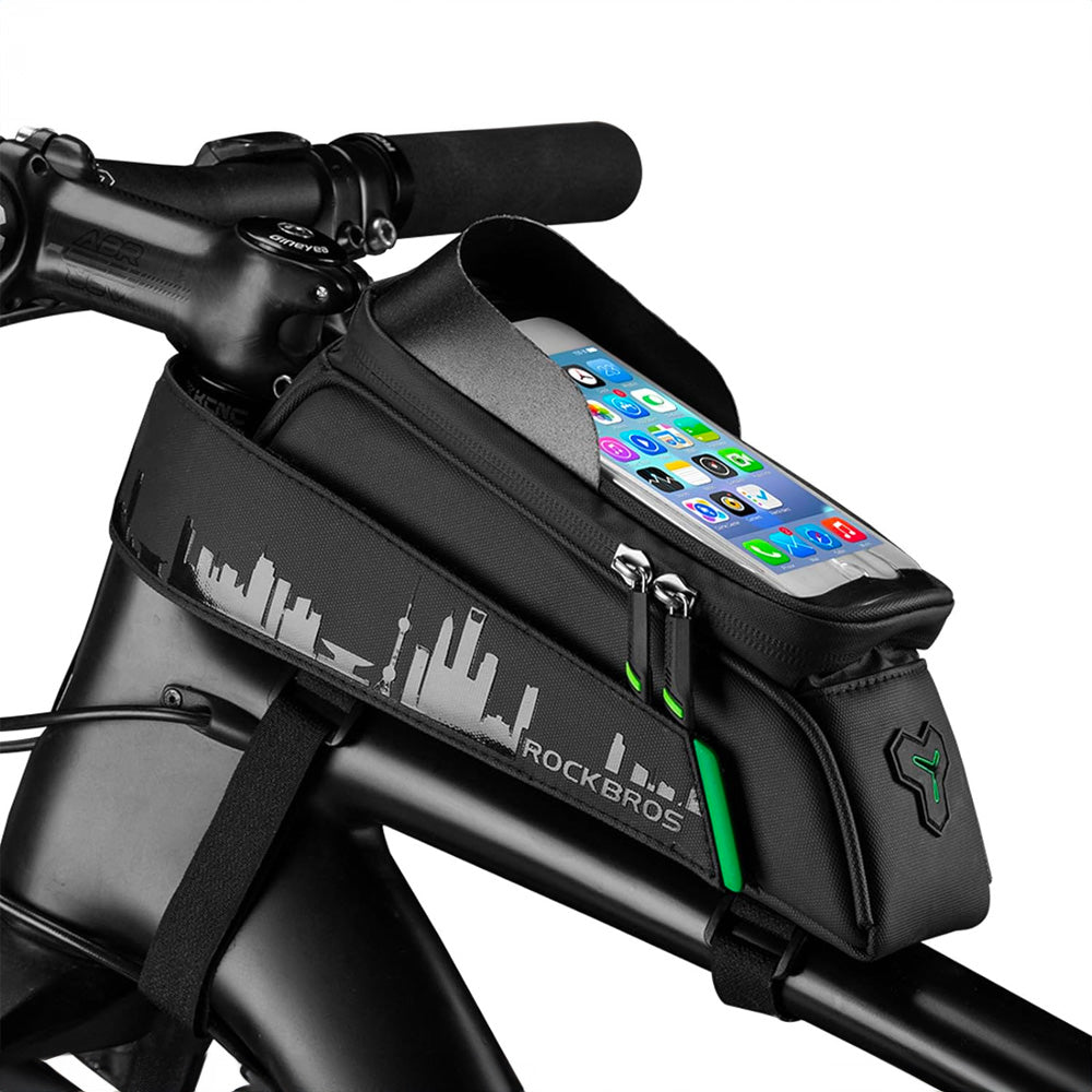Rockbros 029-1BK cykeltaske til ramme med telefonomslag - sort