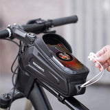 Rockbros B68 cykeltaske til pansret ramme med telefonlomme og dække 1,7l - sort