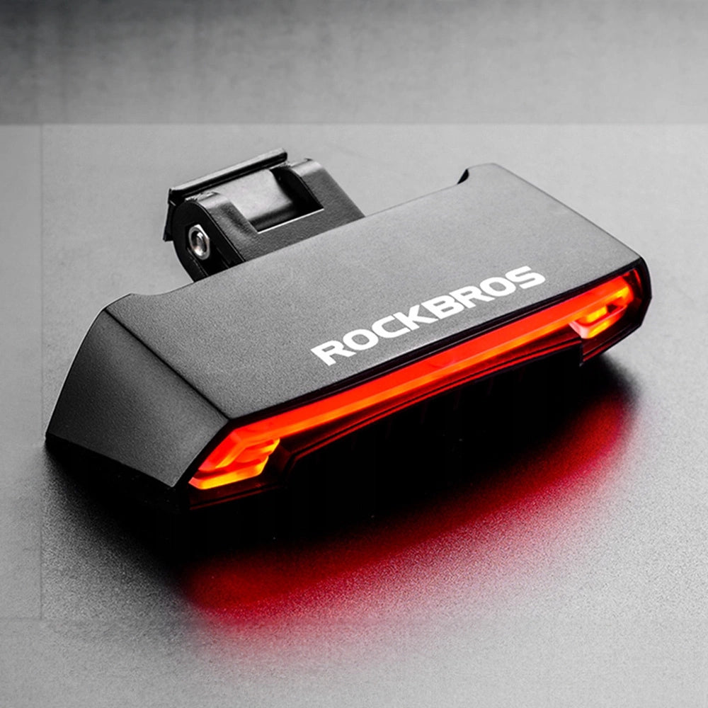 Rockbros LKWD-R1 baghjulslys med laser og fjernbetjening + Micro USB - USB-A-kabel - sort
