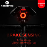 Rockbros Q5 baglys med intelligent stopsystem - sort