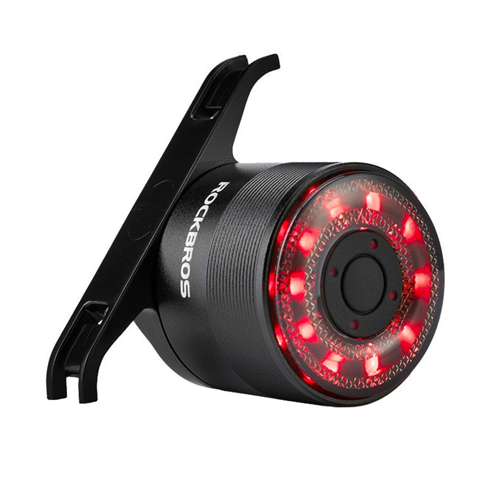 Rockbros Q1 baghjulslys 7 Farve LED + USB-C - USB-A-kabel - sort
