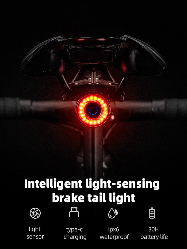 Rockbros Q3 baglys med smart stop system - sort