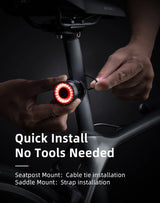 Rockbros Q3 baglys med smart stop system - sort
