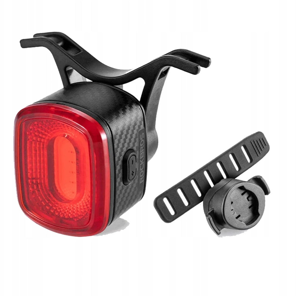 Rockbros Q2S LED-baglys med smart stop-system + USB-C - USB-A-kabel - sort