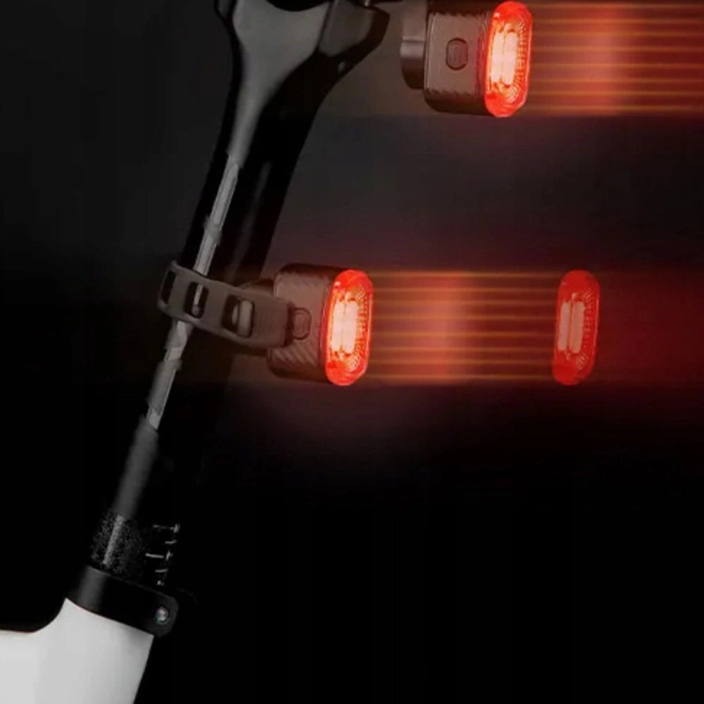 Rockbros Q2S LED-baglys med smart stop-system + USB-C - USB-A-kabel - sort