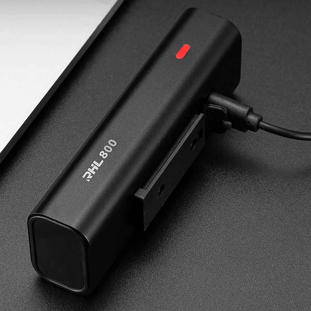Rockbros 24710012001 forhjulslys 800 lm + USB-C - USB-A kabel - sort