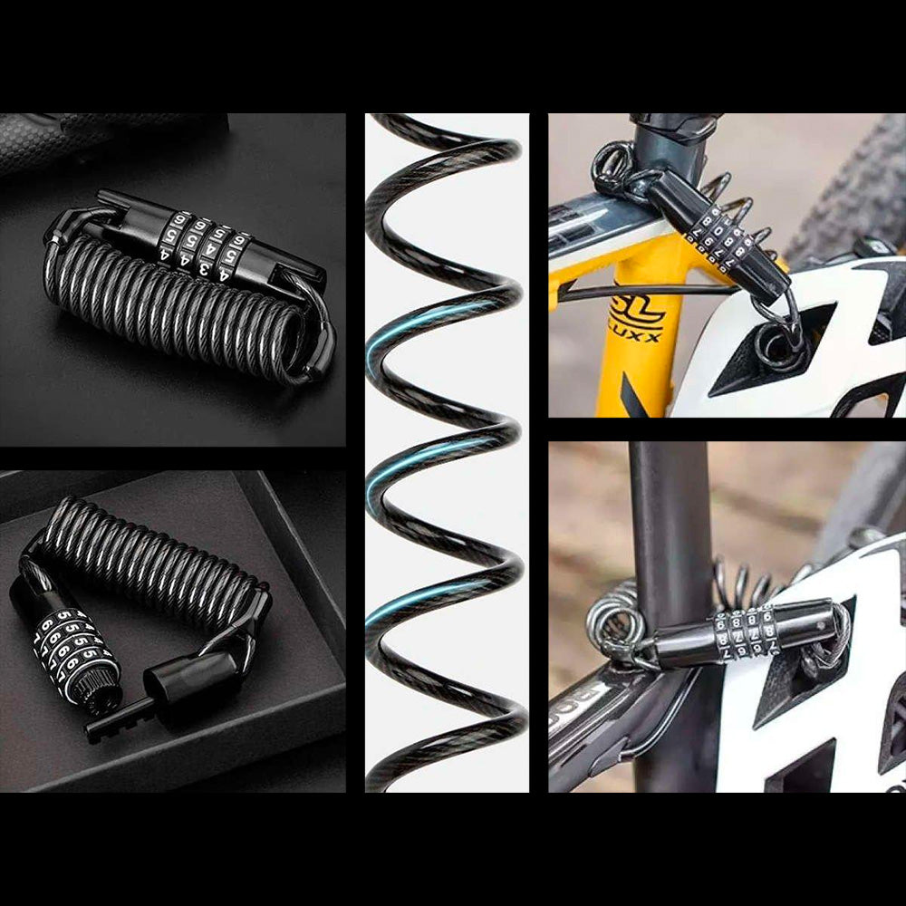 Rockbros T609 bicycle lock with 1.5 m combination - black