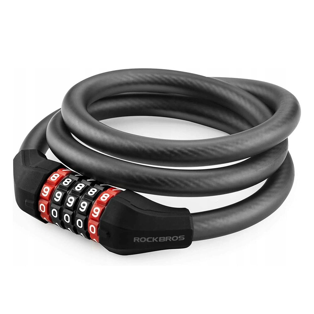 Rockbros RKS507-1BK cykellås med kombination 1,8 m - sort