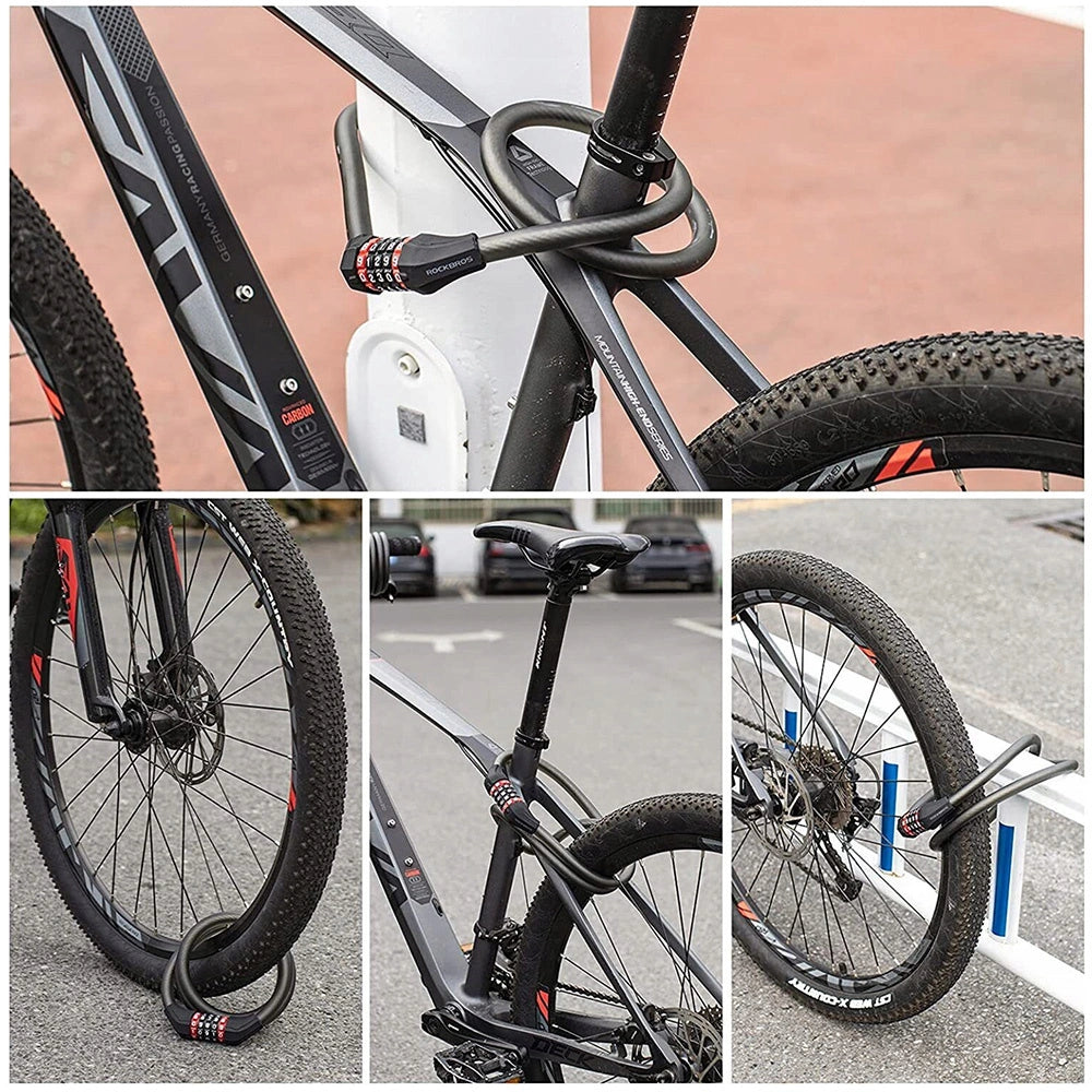 Rockbros RKS507-1BK cykellås med kombination 1,8 m - sort