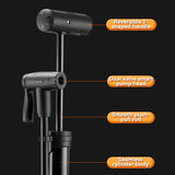 Rockbros 42310006001 cykelpumpe med trykmåler - sort