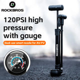 Rockbros 42310006001 cykelpumpe med trykmåler - sort