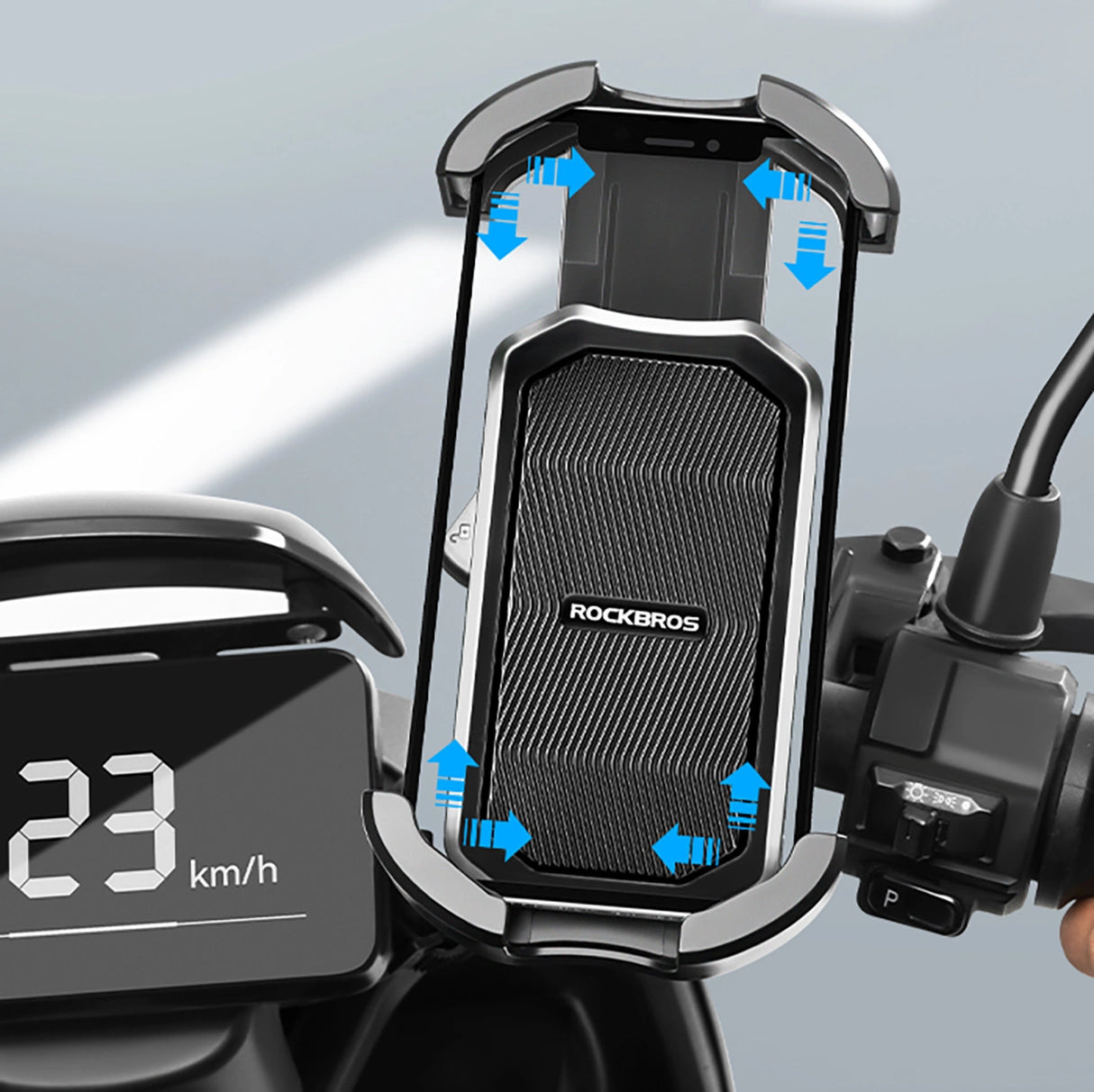 Rockbros 25210032005 Motorcykeltelefonholder til spejl - sort