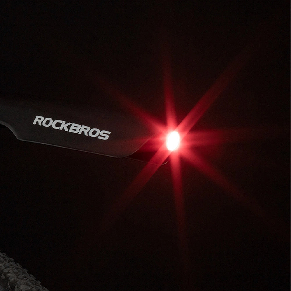 Rockbros DNB8001 mudderskærm med rød LED-lys - sort