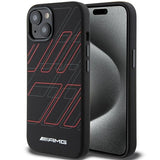 AMG Silicone Large Rhombuses Pattern MagSafe Case til iPhone 15/14/13 - sort