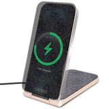 Guess 4G Pattern MagSafe foldable 2in1 15W induktiv oplader - sort