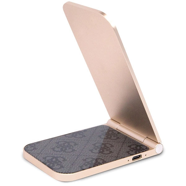 Guess 4G Pattern MagSafe foldable 2in1 15W induktiv oplader - sort