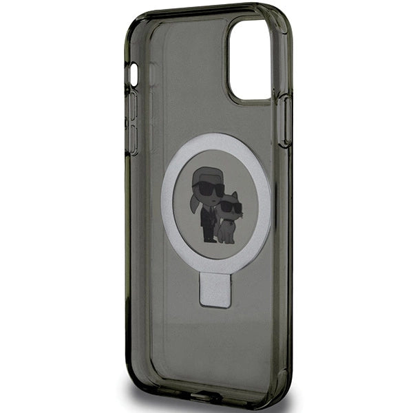 Karl Lagerfeld Ring Stand Karl&Choupette MagSafe case for iPhone 11 / Xr - black