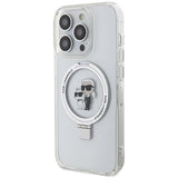 Karl Lagerfeld Ring Stand Karl&Choupette MagSafe case for iPhone 13 Pro Max - white