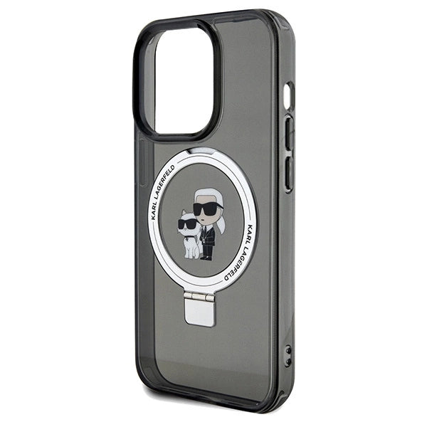 Karl Lagerfeld Ring Stand Karl&Choupette MagSafe case for iPhone 14 Pro - black