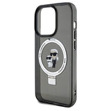 Karl Lagerfeld Ring Stand Karl&Choupette MagSafe case for iPhone 14 Pro - black