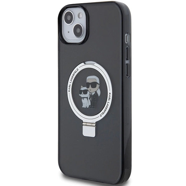 Karl Lagerfeld Ring Stand Karl&Choupette MagSafe case for iPhone 14 / 15 / 13 - black