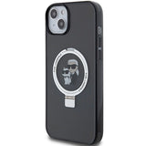 Karl Lagerfeld Ring Stand Karl&Choupette MagSafe case for iPhone 14 / 15 / 13 - black