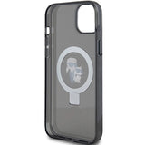 Karl Lagerfeld Ring Stand Karl&Choupette MagSafe case for iPhone 14 / 15 / 13 - black