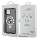 Karl Lagerfeld Ring Stand Karl&Choupette MagSafe case for iPhone 14 / 15 / 13 - black