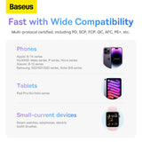 Baseus Comet Series powerbank with display 10000mAh 22.5W - white + USB-A - USB-C cable