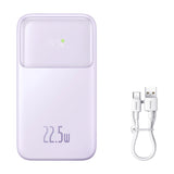 Baseus Comet Series powerbank med display 10000mAh 22.5W - lilla + USB-A / USB-C kabel