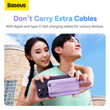 Baseus Comet Series powerbank med display 10000mAh 22.5W - lilla + USB-A / USB-C kabel