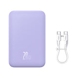 Baseus Magnetic Mini 20000 mAh 20W Powerbank - lilla + USB-C / USB-C kabel