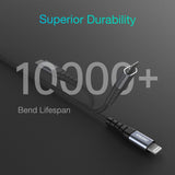 Choetech IP0039 USB-C / Lightning MFi-kabel, 1,2 m lang - sort