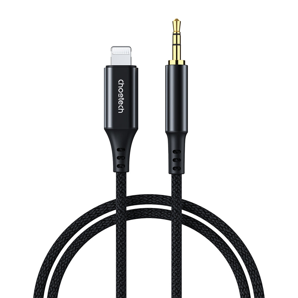 Choetech AUX009 Lighting / mini jack 3,5 mm kabel 2 m - sort