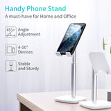 Choetech H035 aluminium stand til en telefon eller tablet med justering - hvid og sølv