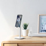 Choetech H035 aluminium stand til en telefon eller tablet med justering - hvid og sølv