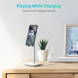 Choetech H035 aluminium stand til en telefon eller tablet med justering - hvid og sølv