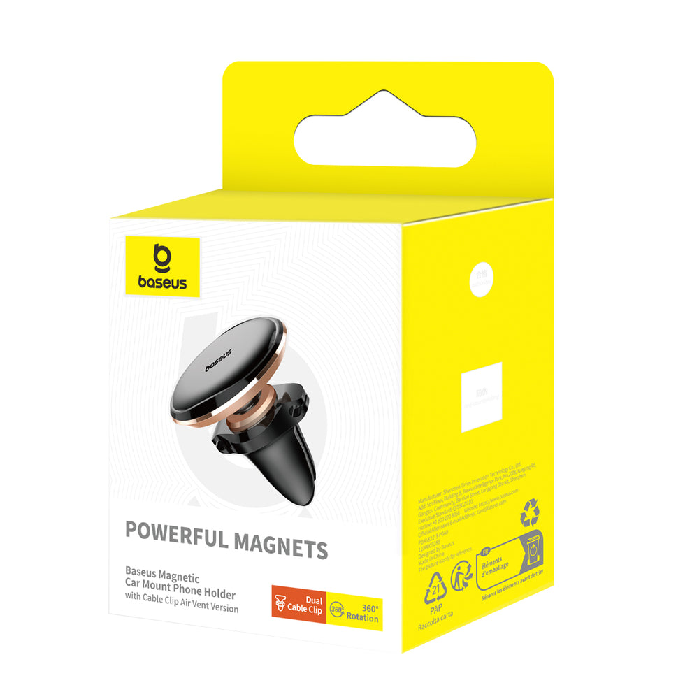 Baseus C40141201G13-00 Magnetic Car Air Vent Holder - Black and Gold
