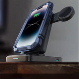 Joyroom JR-WQS02 iPhone AirPods Apple Watch 4in1 opladningsstation foldbar - sort