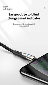 Joyroom Sharp Series S-M411 USB-A / micro USB 3A 1.2m Kabel med opladningsanvisning - sort