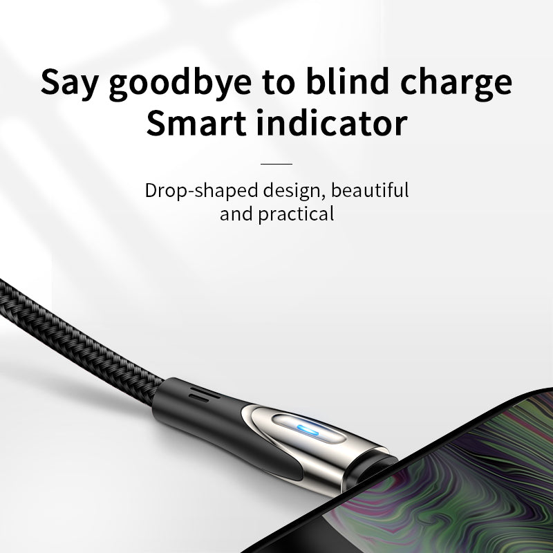 Joyroom Sharp Series S-M411 USB-A / micro USB 3A 1.2m Kabel med opladningsanvisning - sort