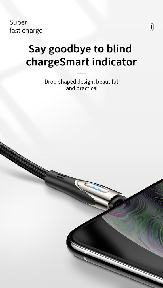 Joyroom Sharp Series S-M411 USB-A / micro USB 3A 2m Cable with Charging Indicator - Black