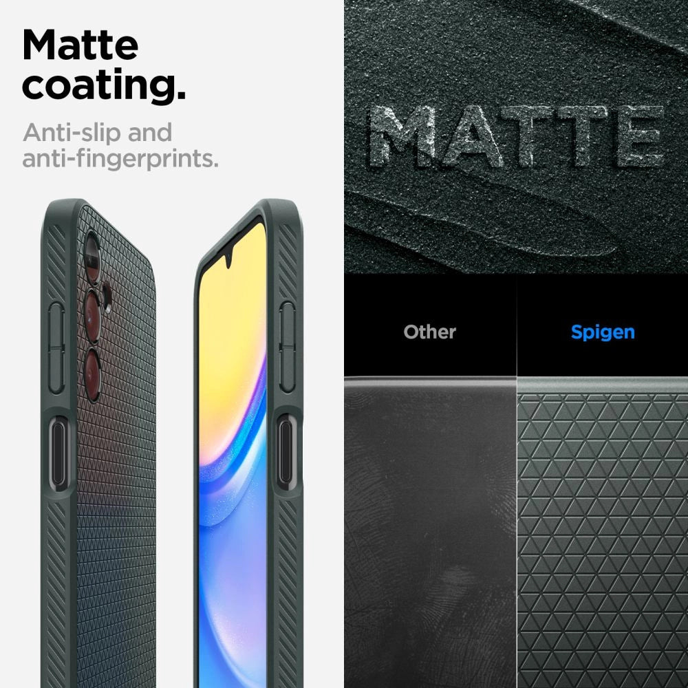 Spigen Liquid Air Case til Samsung Galaxy A15 4G / 5G - mørkegrøn