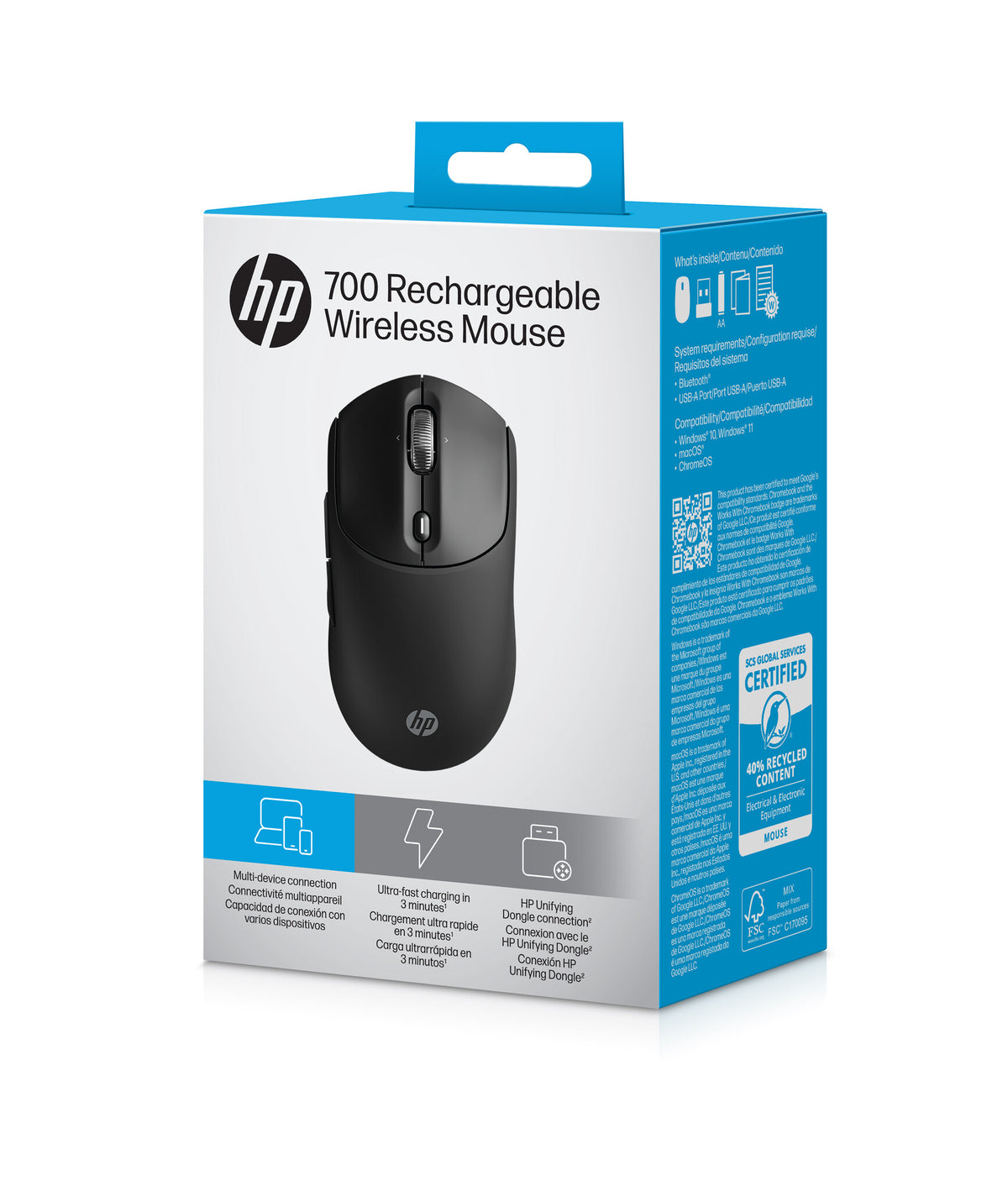 HP 700 Rechargeable Mouse Trådløs