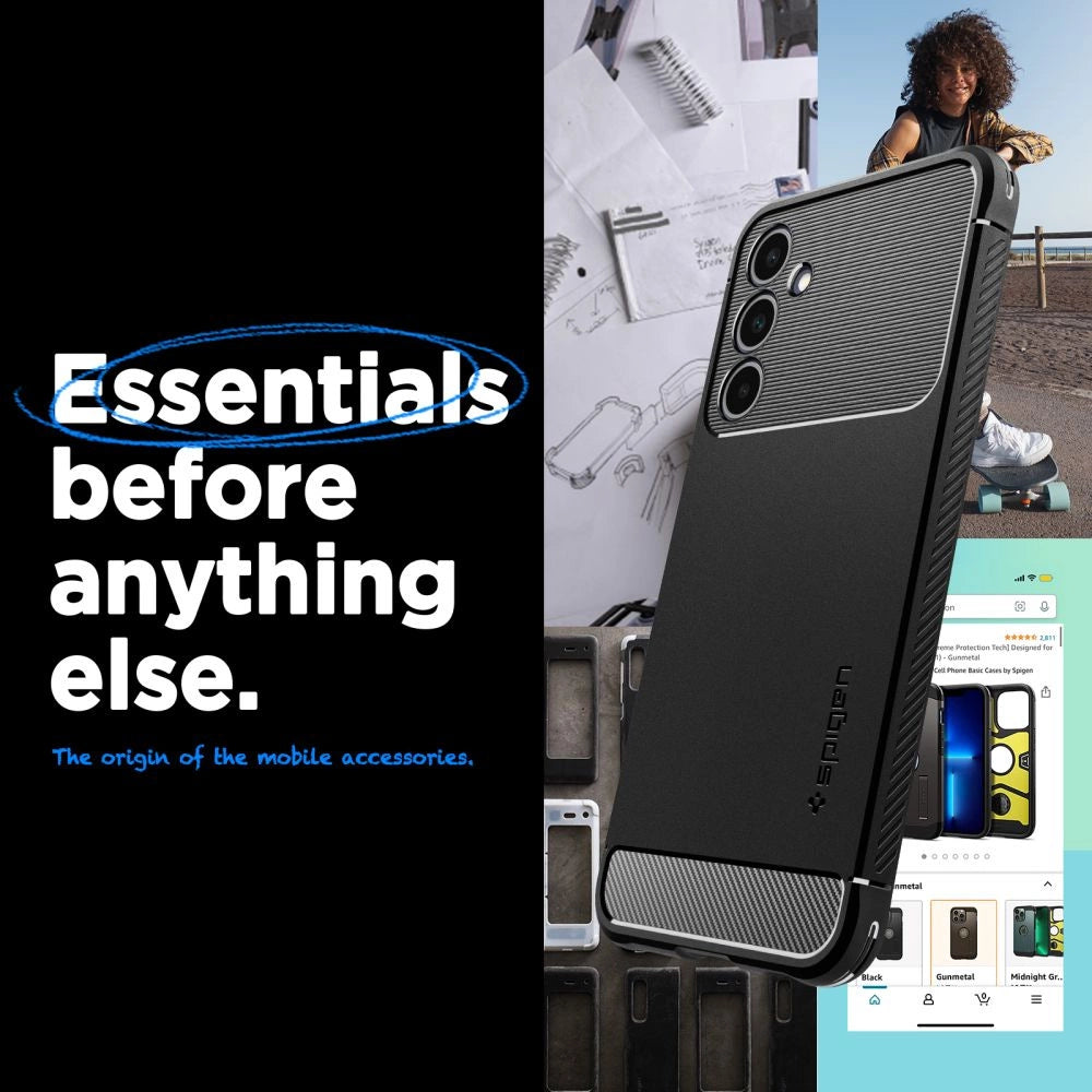 Spigen Rugged Armor Case til Samsung Galaxy A25 5G - Matte Black