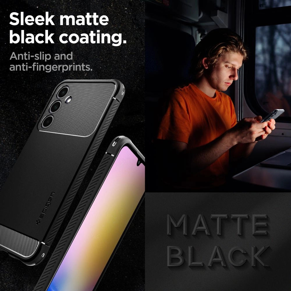 Spigen Rugged Armor Case til Samsung Galaxy A25 5G - Matte Black