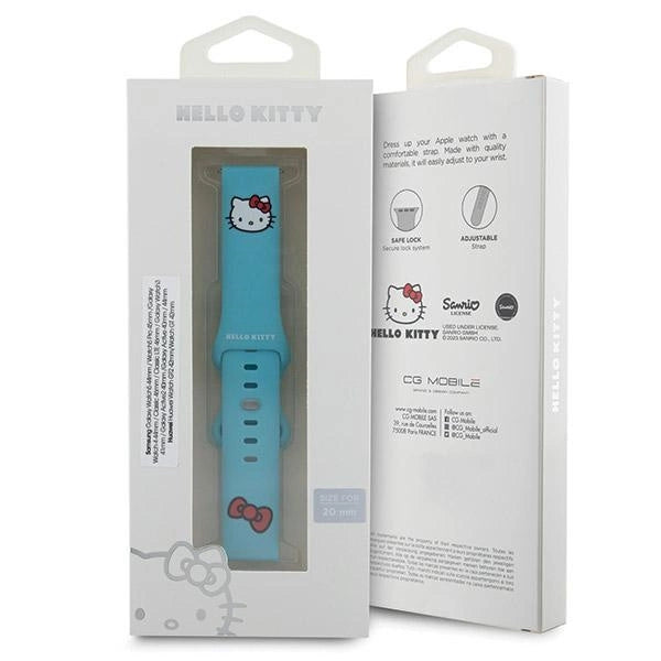 Hello Kitty Silicone Kitty Head strap universal 20mm - blue